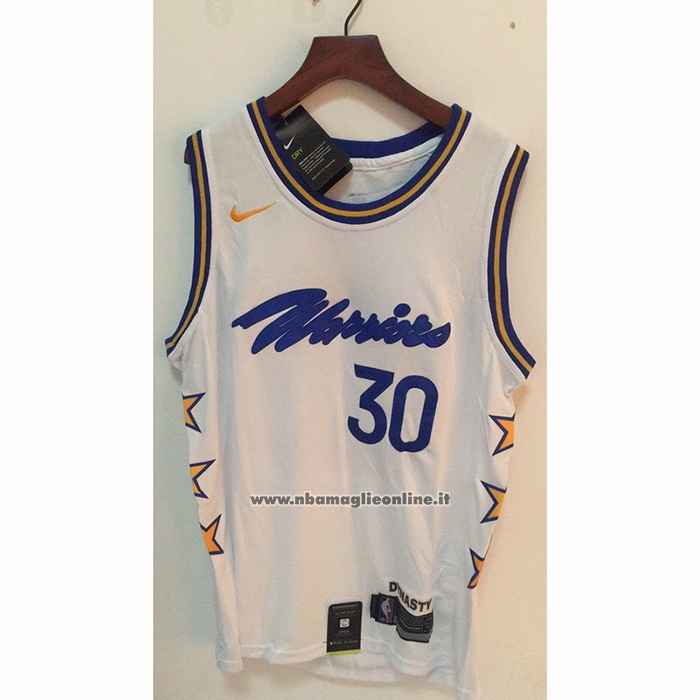 Maglia Golden State Warriors Stephen Curry #30 Champs Whitestars 2022-23 Bianco